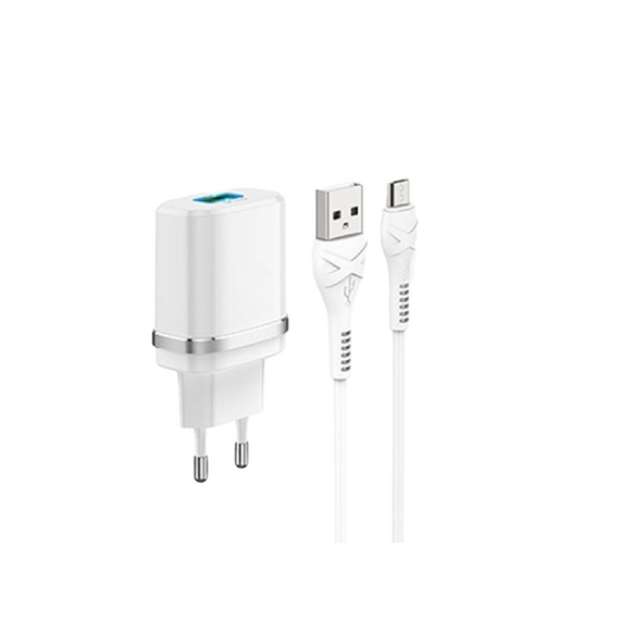 Încărcător Xpower Charger  + Type-C Cable, 1USB, QC3.0, Alb