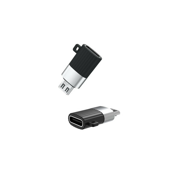 Adaptor USB XO NB149A, micro-USB (F)/USB Type-C, Negru, 2 image