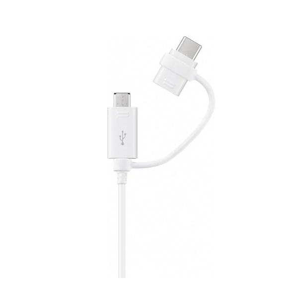 Cablu de încărcare Samsung EP-DG930DWEGRU, USB Type-A/Micro USB, USB Type-C, 1,5m, Alb, 2 image