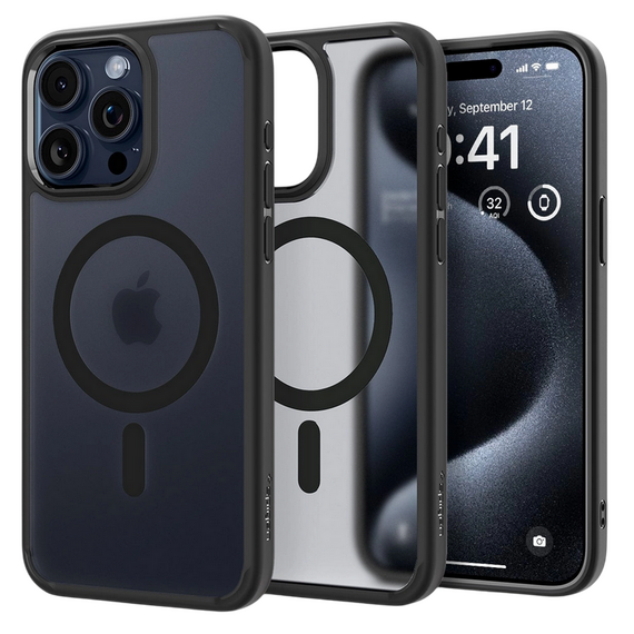 Husă Spigen iPhone 15 Pro Ultra Hybrid Mag, Frost Black
