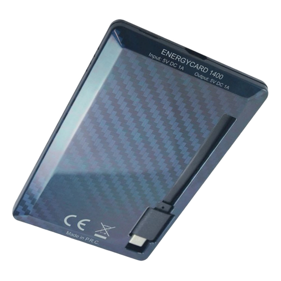 Acumulator extern Tuncmatik EnergyCard 1400 Lightning, 1400mAh, Negru, 2 image