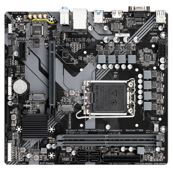 Placă de bază Gigabyte B760M H DDR4, LGA1700, Intel B760, Micro-ATX, 2 image