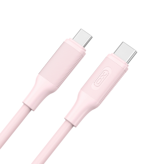 Cablu încărcare și sincronizare XO NB-Q265B, USB Type-C/USB Type-C, 1m, Roz, 2 image