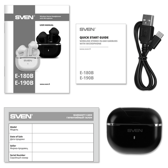 Căști SVEN E-180B, Negru, 3 image