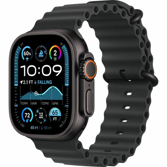 Apple Watch Ultra 2 GPS + Cellular, 49mm BlackTitanium Case with Black Ocean Band, MX4P3