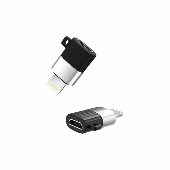 Adaptor USB XO NB149B, micro-USB (F)/Lightning, Negru, 3 image