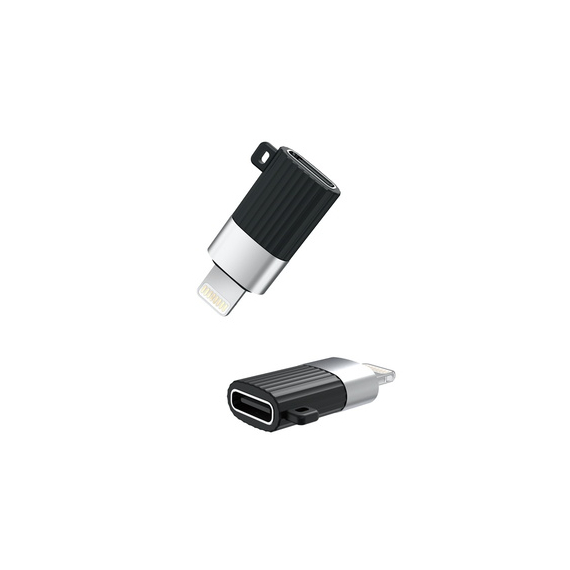 Adaptor USB XO NB149B, micro-USB (F)/Lightning, Negru, 2 image