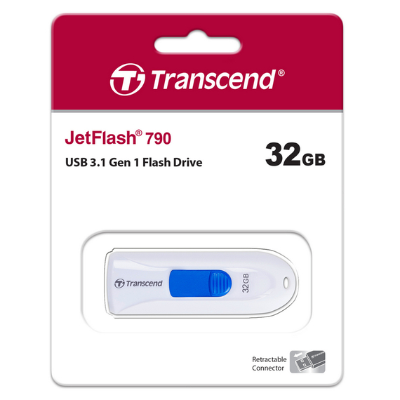 Memorie USB Transcend JetFlash 790, 32GB, Alb, 5 image