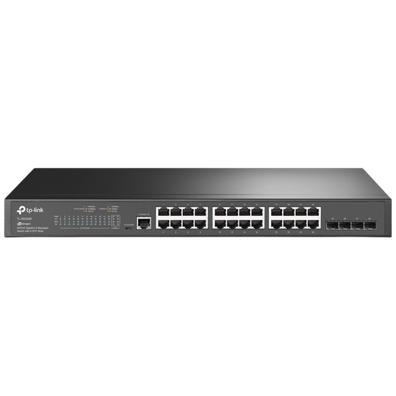 Switch de rețea TP-LINK TL-SG3428, 24x 10/100/1000 Mbps, 4x SFP