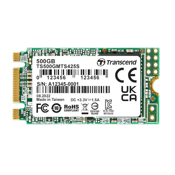 Unitate SSD Transcend 425S, 500GB, TS500GMTS425S