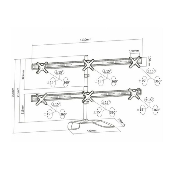 Suport birou pentru monitoare Reflecta PLANO DeskStand 23-1010 S, Argintiu, 4 image