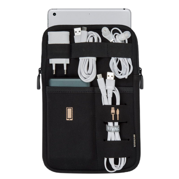 Organizator pentru calatorie RivaCase Antishock, 8", Poliester, Negru, 4 image