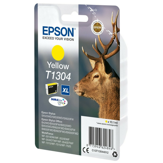 Cartuș de cerneală Epson C13T13044012, 10ml, Galben, 2 image