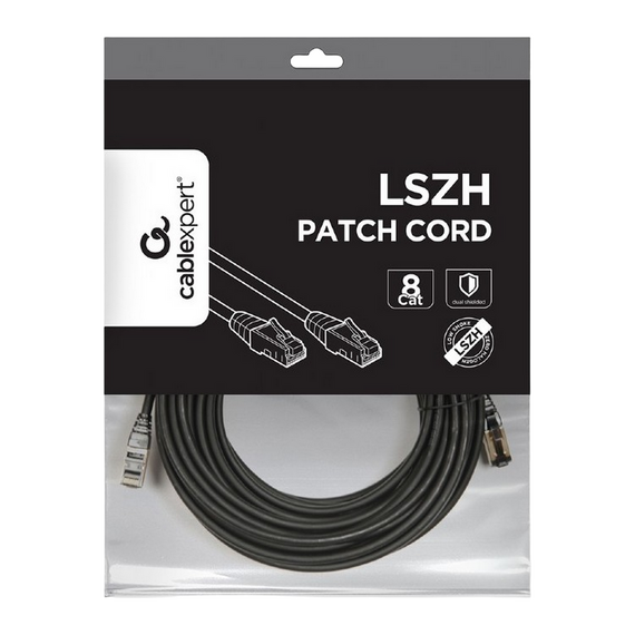 Patch cord Cablexpert PP8-LSZHCU-BK-15M, Cat8 S/FTP, 15m, Negru, 4 image