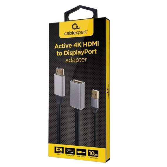 Adaptor Cablexpert A-HDMIM-DPF-02, HDMI (M) - DisplayPort (M), 0.1 m, Negru, 5 image