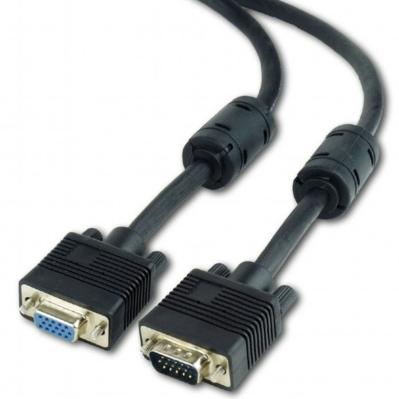 Cablu Video Cablexpert CC-PPVGAX-6B, VGA D-Sub (M) - VGA D-Sub (F), 1,8m, Negru, 2 image