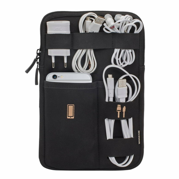 Organizator pentru calatorie RivaCase Antishock, 8", Poliester, Negru, 7 image