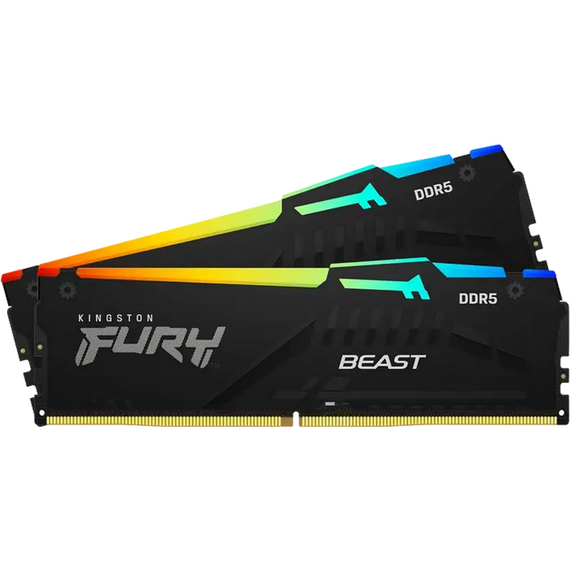 Memorie RAM Kingston FURY Beast RGB, DDR5 SDRAM, 6000 MHz, 32GB, KF560C36BBE2AK2-32, 2 image