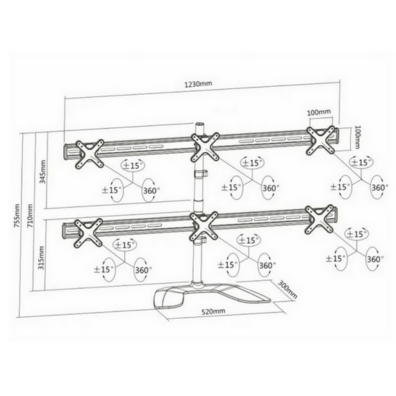 Suport birou pentru monitoare Reflecta PLANO DeskStand 23-1010 S, Argintiu, 5 image