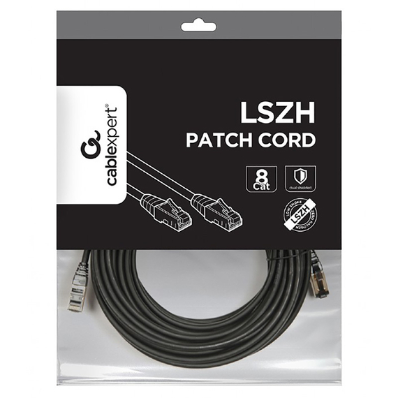 Patch cord Cablexpert PP8-LSZHCU-BK-15M, Cat8 S/FTP, 15m, Negru, 3 image