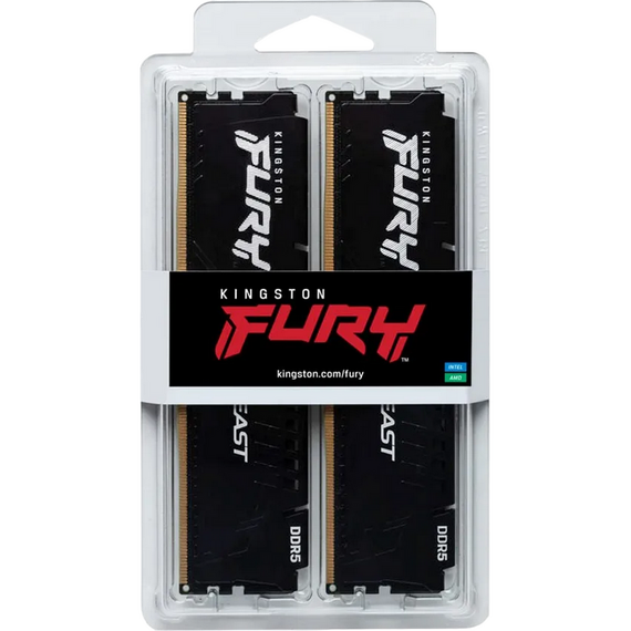Memorie RAM Kingston FURY Beast, DDR5 SDRAM, 6000 MHz, 32 GB, KF560C30BBEK2-32, 2 image