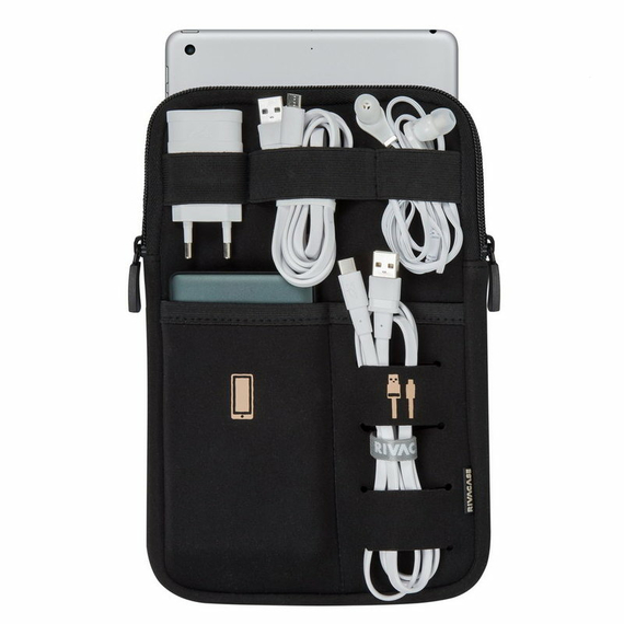 Organizator pentru calatorie RivaCase Antishock, 8", Poliester, Negru, 2 image
