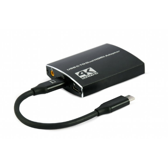 Cablu Video Cablexpert A-CM-HDMIF2-01, USB 3.1 Type-C (F) - 2 x HDMI (F), 0.15 m, Negru, 5 image