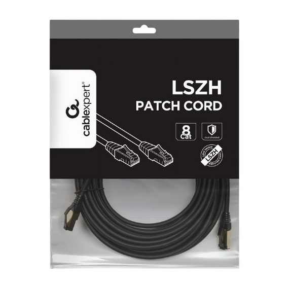 Patch cord Cablexpert PP8-LSZHCU-BK-7.5M, Cat8 S/FTP, 7,5m, Negru, 2 image