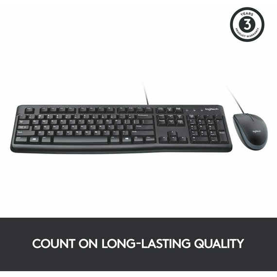 Set Tastatură + Mouse Logitech MK120, Cu fir, Negru, 8 image