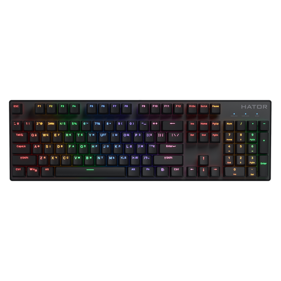 Tastatură HATOR Icefall Mecha Rainbow, Cu fir, Negru