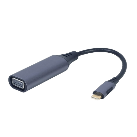 Adaptor Video Cablexpert A-USB3C-VGA-01, USB Type-C (M) - VGA D-Sub (F), 0,15m, Gri