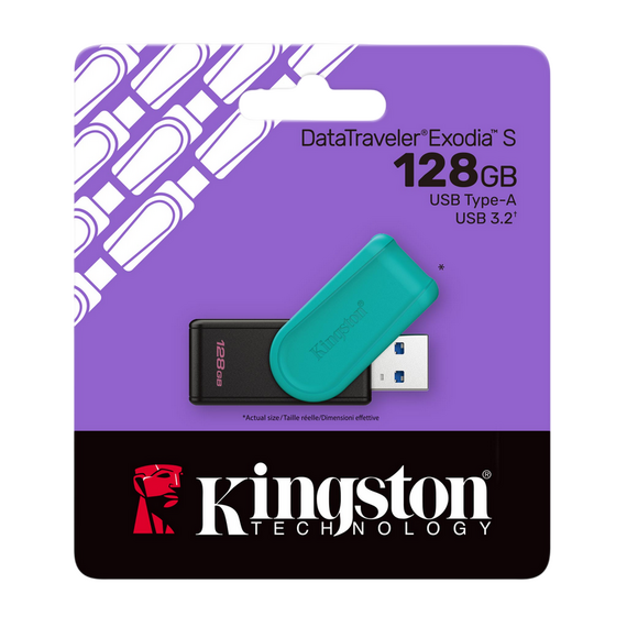 Memorie USB Kingston DataTraveler Exodia S, 128GB, Negru | Verde, 2 image
