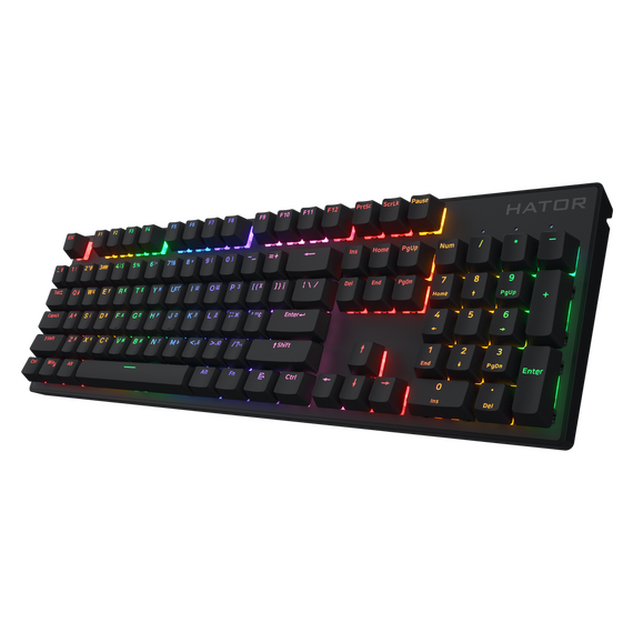 Tastatură HATOR Icefall Mecha Rainbow, Cu fir, Negru, 3 image