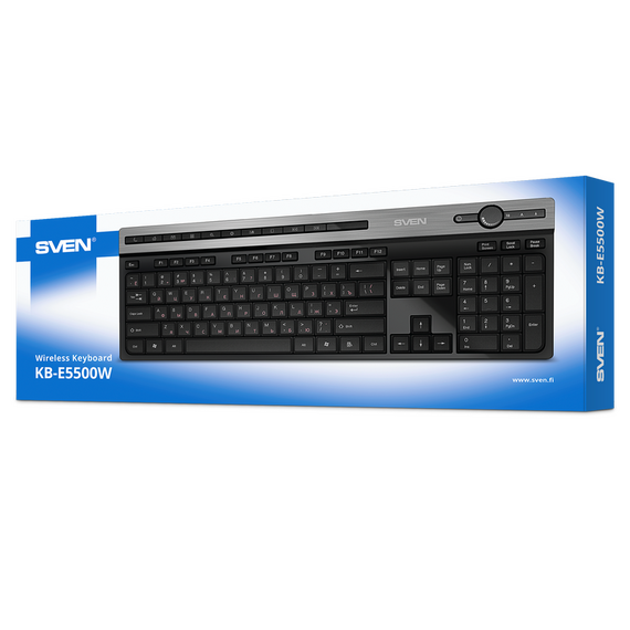 Tastatură SVEN KB-E5500W, Fără fir, Negru | Argintiu, 3 image