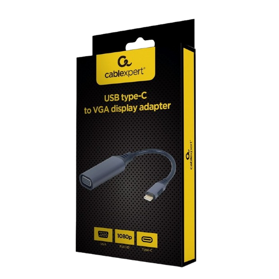Adaptor Video Cablexpert A-USB3C-VGA-01, USB Type-C (M) - VGA D-Sub (F), 0,15m, Gri, 6 image