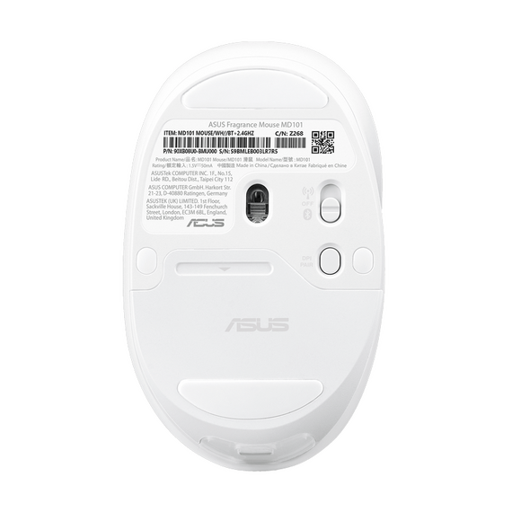 Mouse Wireless ASUS Fragrance MD101, Alb, 3 image