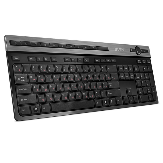 Tastatură SVEN KB-E5500W, Fără fir, Negru | Argintiu, 7 image