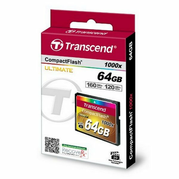 Card de Memorie Transcend CompactFlash 1000, 64GB (TS64GCF1000), 2 image