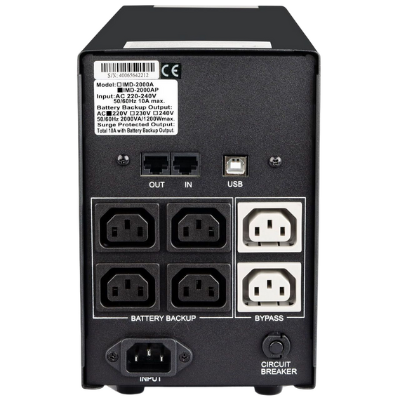 Sursă de alimentare neîntreruptibilă PCM IMD-2000AP, Linear-interactiv, 2000VA, Turn, 8 image