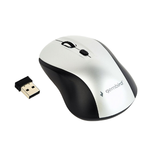 Mouse Wireless Gembird MUSW-4B-02-BS, Negru/Argintiu