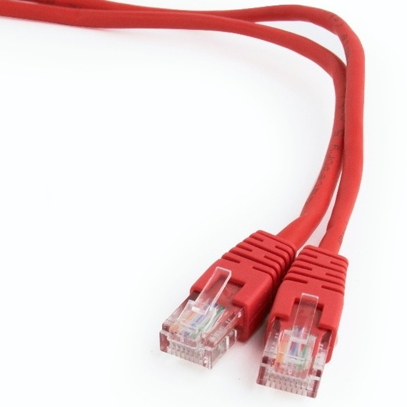 Patch cord Cablexpert PP12-0.25M/R, CAT5e UTP, 0,25m, Roșu, 2 image