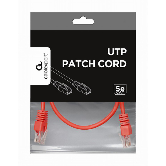 Patch cord Cablexpert PP12-0.25M/R, CAT5e UTP, 0,25m, Roșu, 6 image