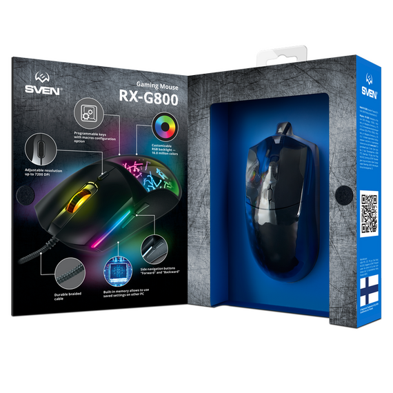 Gaming Mouse SVEN RX-G800, Negru, 2 image