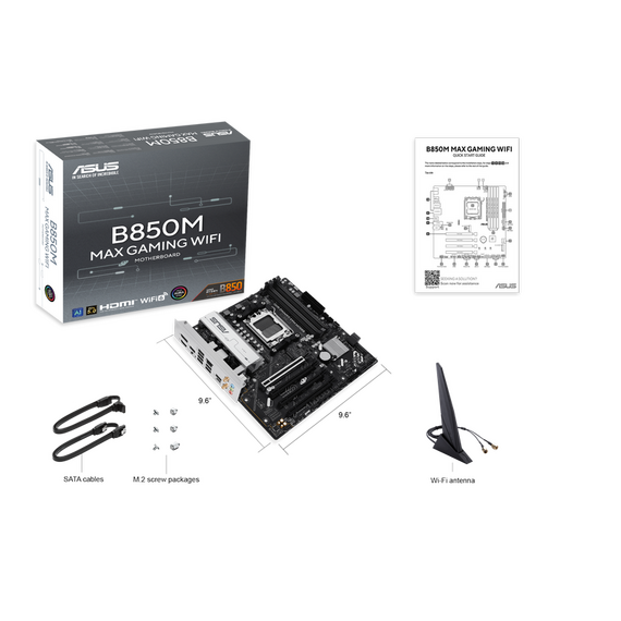 Placă de bază ASUS B850M MAX GAMING WIFI, AM5, AMD B850, Micro-ATX, 2 image