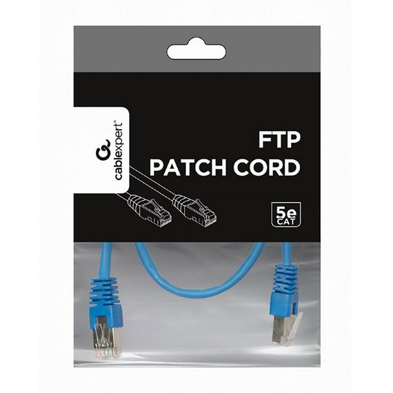 Patch cord Cablexpert PP22-0.5M/B, Cat5e FTP, 0,5m, Albastru, 5 image