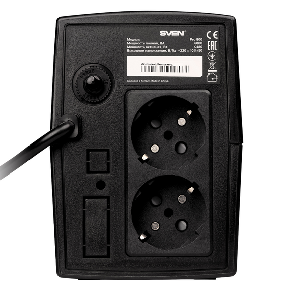 Sursă de alimentare neîntreruptibilă SVEN Pro  800, Linear-interactiv, 800VA, 3 image