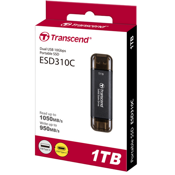 SSD portabil extern Transcend ESD310C, 1 TB, Negru (TS1TESD310C), 2 image