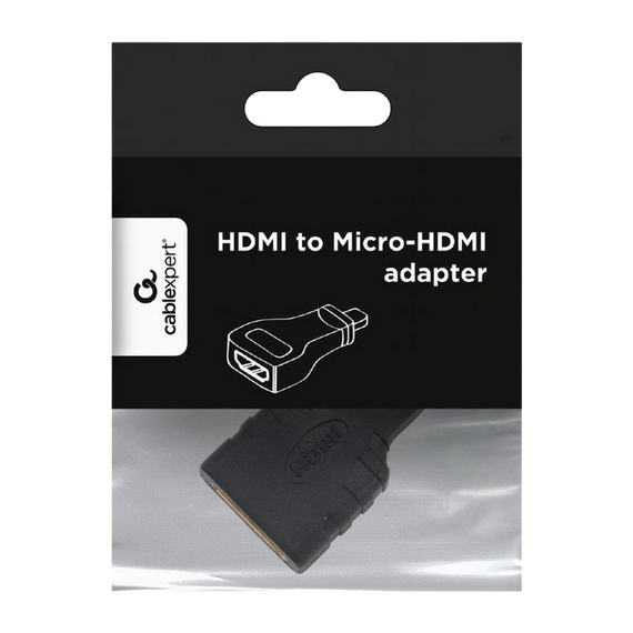 Convertor Video Cablexpert A-HDMI-FD, HDMI (F) - micro-HDMI (M), Negru, 2 image