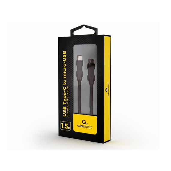 Cablu încărcare și sincronizare Cablexpert CC-USB2-CMMBM-1.5M, USB Type-C/micro-USB, 1,5m, Negru, 4 image