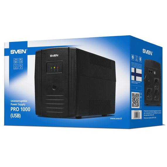 Sursă de alimentare neîntreruptibilă SVEN Pro 1000 LCD, Linear-interactiv, 1000VA, Turn, 5 image